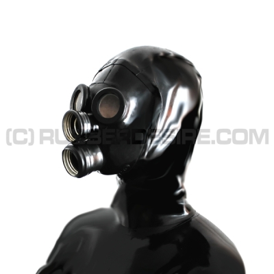 Deluxe Gasmaskenzipperhaube HR-CH mit 2 Gewindeanschluessen und Gewindeabdeckung - Modell PDF-D - sofort lieferbar in Größe M